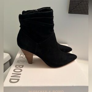 Bleecker & Bond Black Suede Heeled Boots